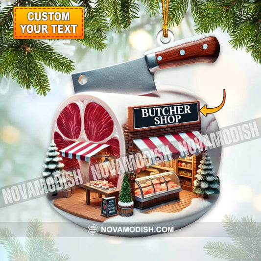 Christmas Butcher Shop Home Decor Ornament Personalized 3.54’’ / 1