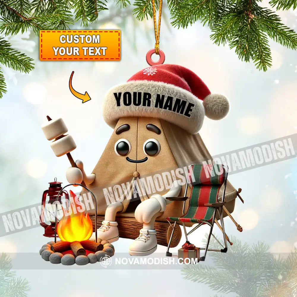 Christmas Camping Ornament Personalized 3.54’’ / 1