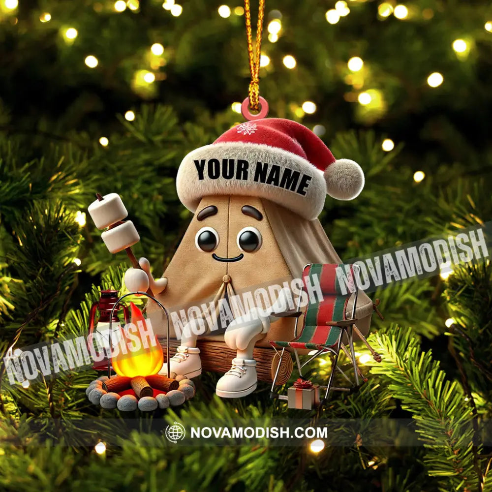 Christmas Camping Ornament Personalized