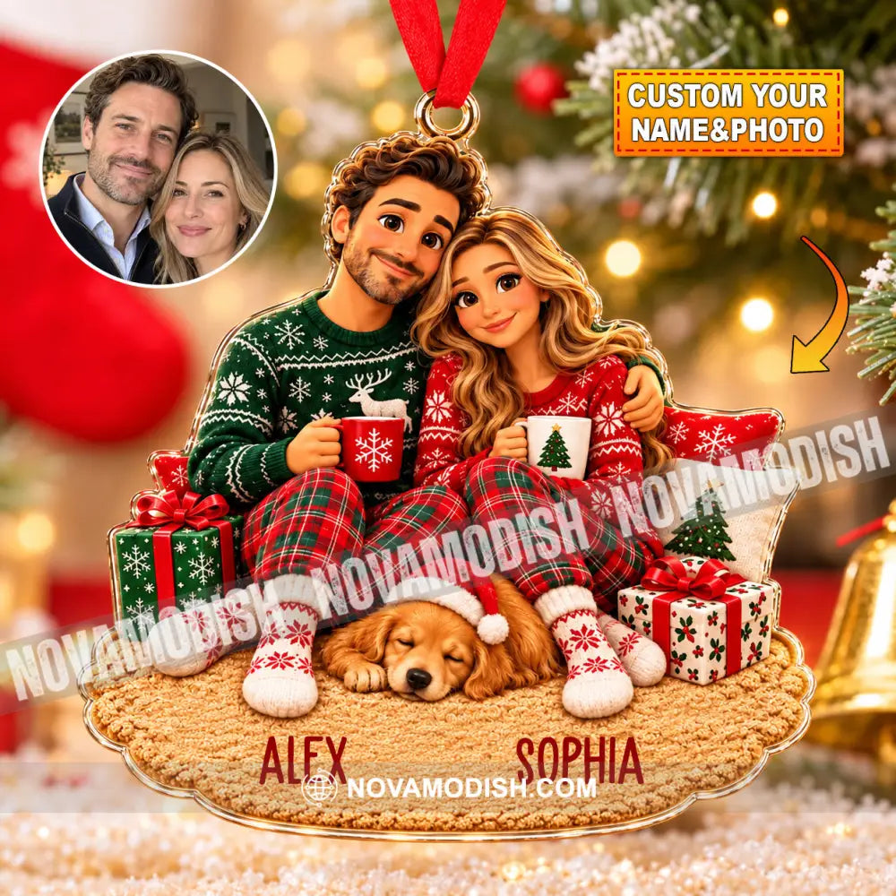 Christmas Couple Home Decor Christmas Ornament Personalized Ornament - 3.54’’ / 1 Ornament - Ornament