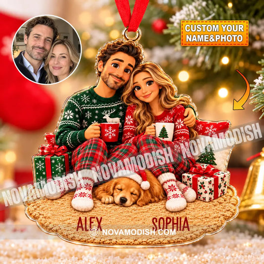 Christmas Couple Home Decor Christmas Ornament Personalized Ornament - 3.54’’ / 1 Ornament - Ornament