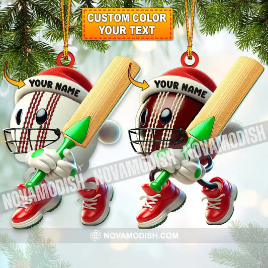 Christmas Cricket Ball Ornament Personalized 3.54’’ / 1