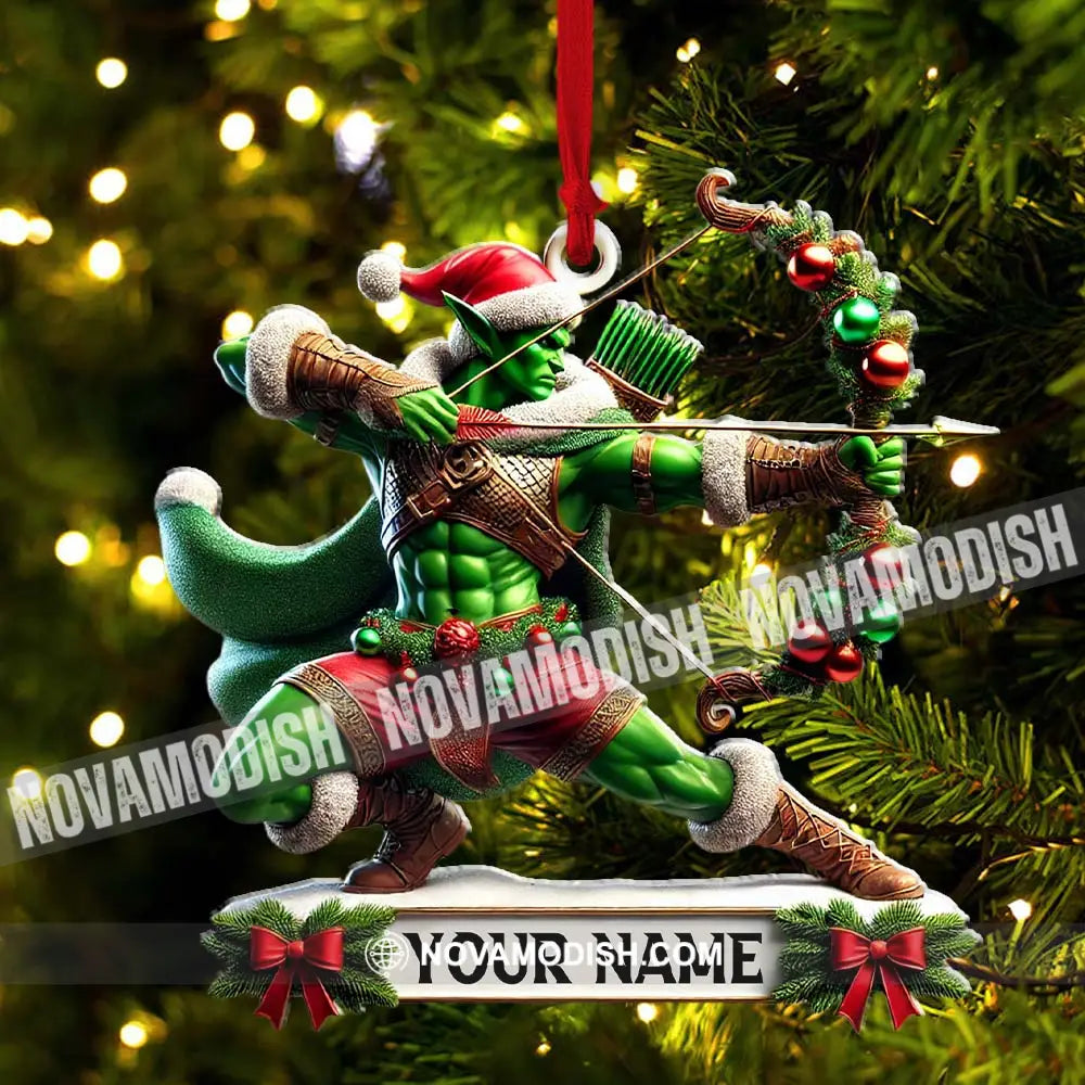 Christmas Elf Archery Ornament Personalized