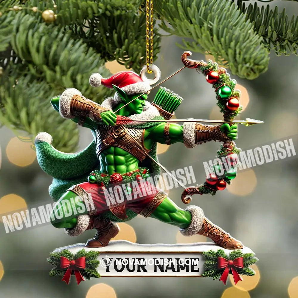 Christmas Elf Archery Ornament Personalized