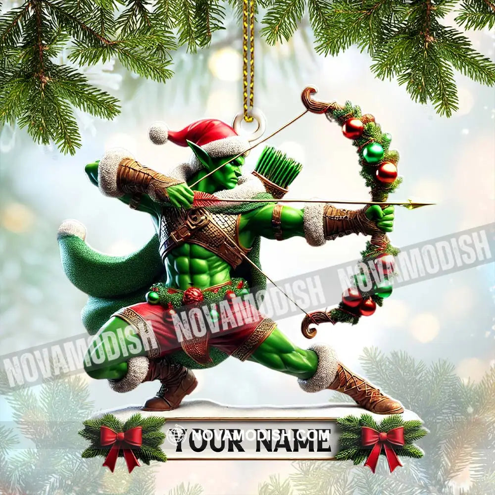 Christmas Elf Archery Ornament Personalized