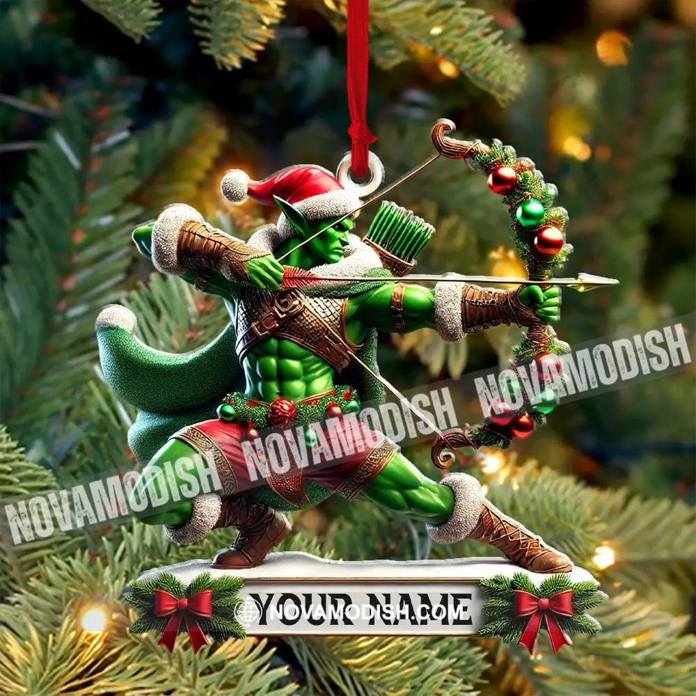 Christmas Elf Archery Ornament Personalized