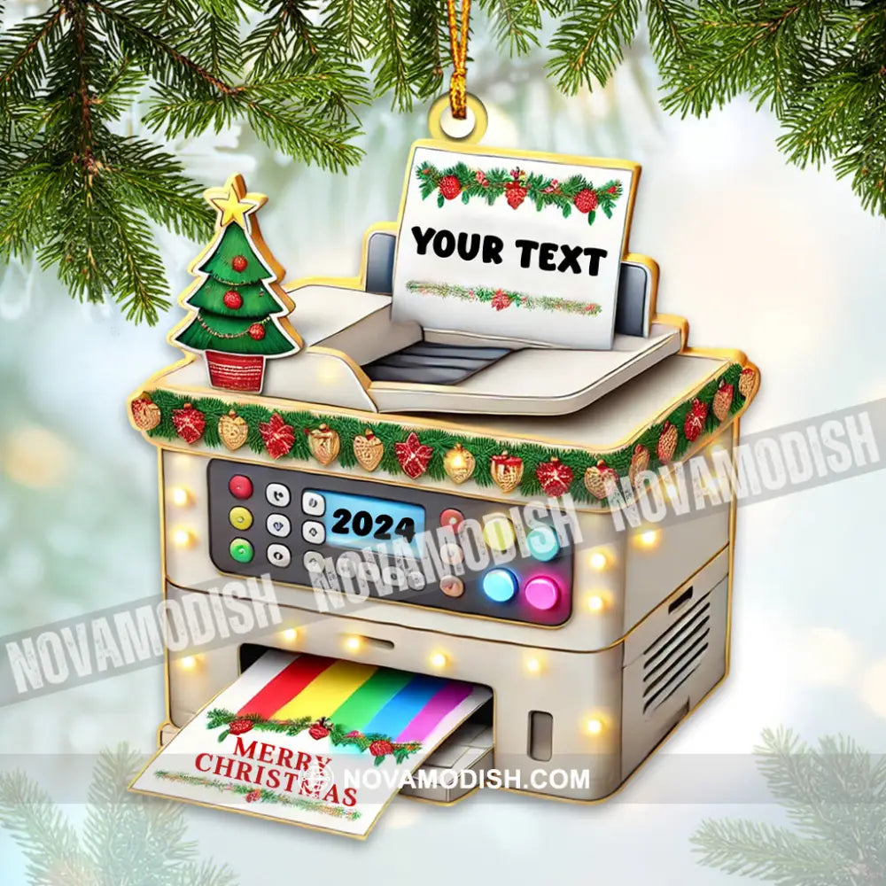 Christmas Fax Machine Home Decor Ornament Personalized