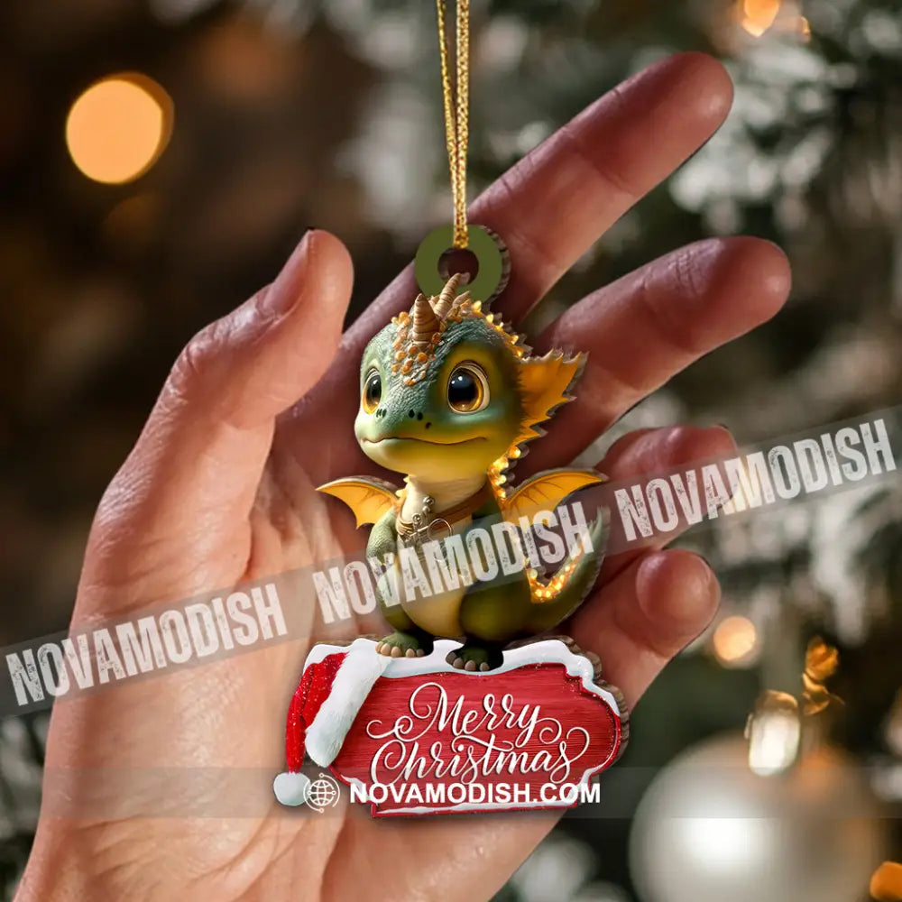 Christmas Gift Custom Ornament Name Dragon 3.54’’ / 1