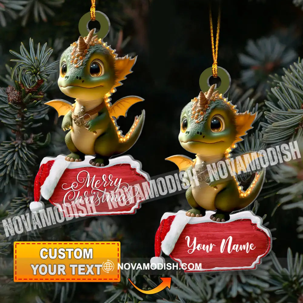 Christmas Gift Custom Ornament Name Dragon