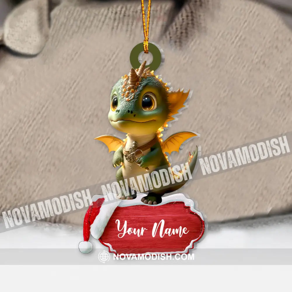 Christmas Gift Custom Ornament Name Dragon