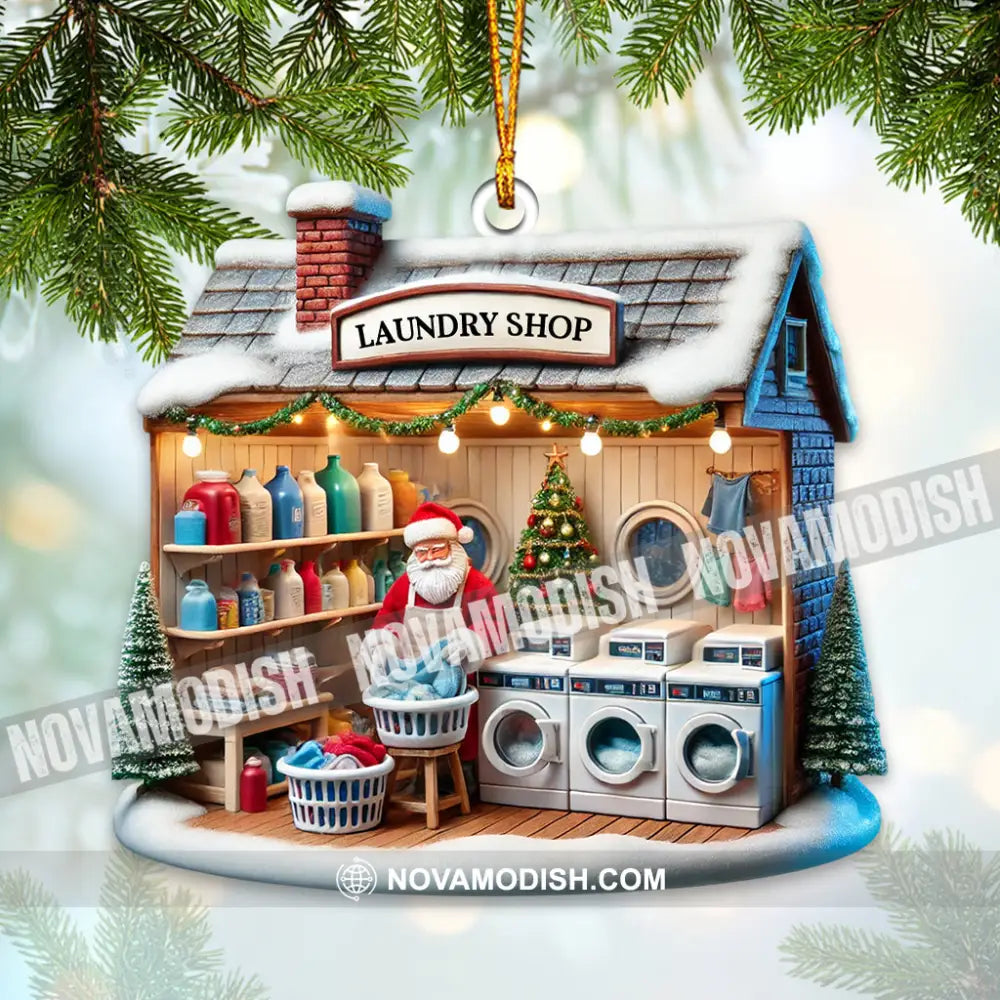 Christmas Laundry Shop Home Decor Ornament Personalized