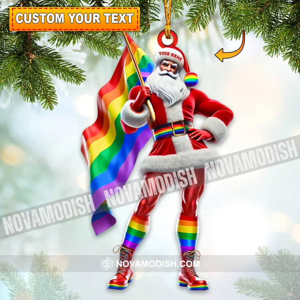 Christmas Pride Santa Home Decor Ornament Personalized 3.54’’ / 1