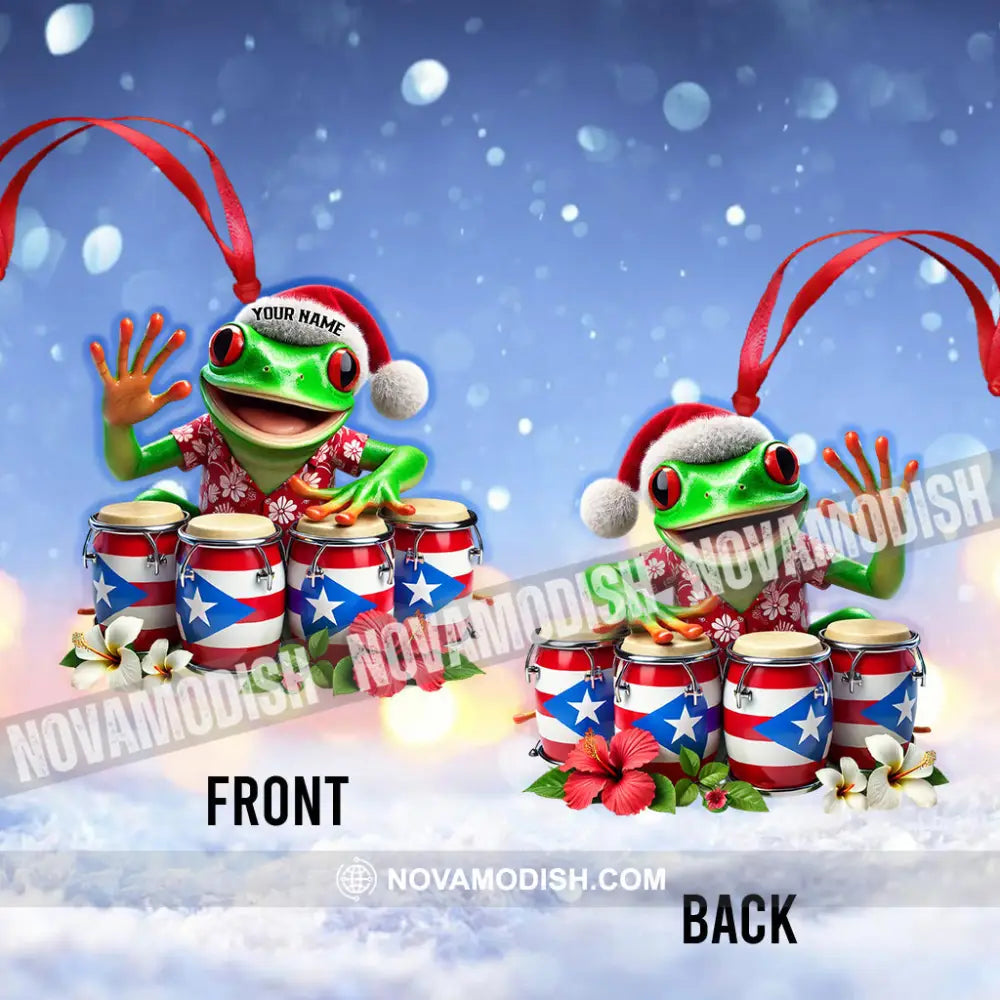 Christmas Puerto Rico Coqui Frog Home Decor Ornament Personalized