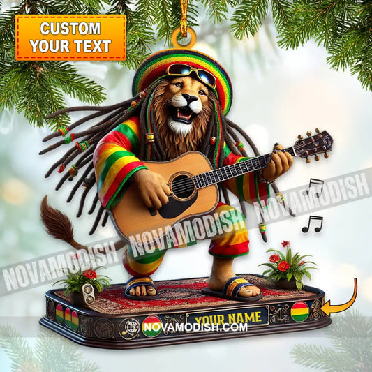 Christmas Reggae Music Lion Home Decor Ornament Personalized 3.54’’ / 1