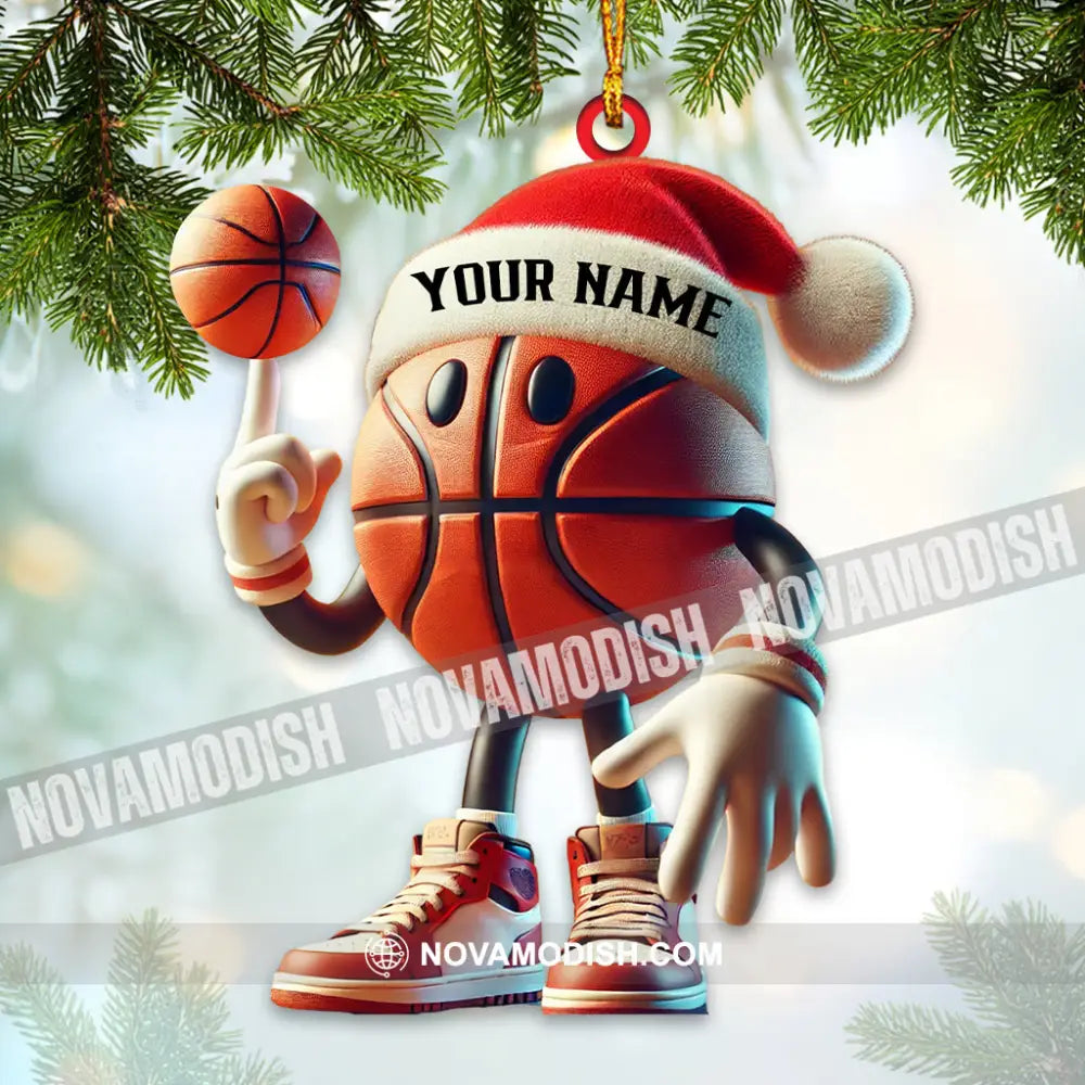 Cool Basketball Christmas Ornament Personalized