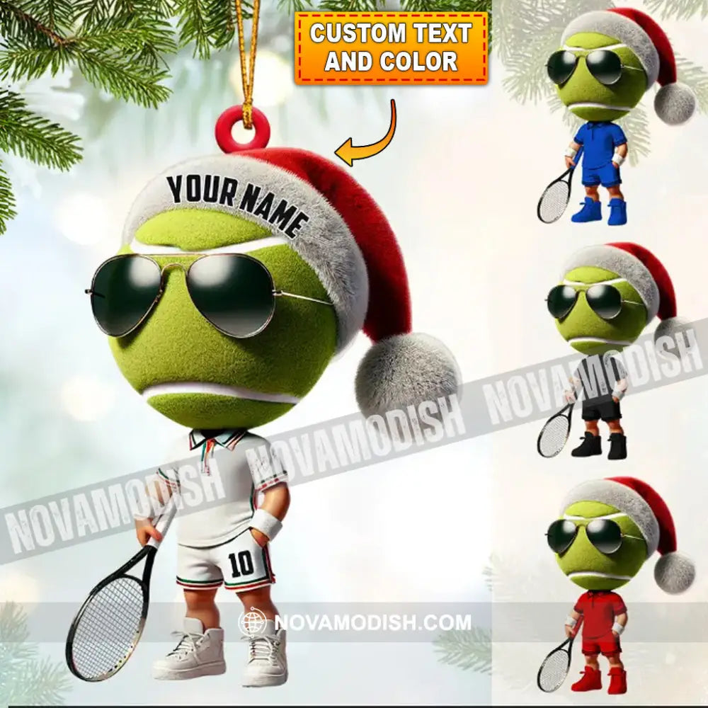 Cool Tennis Player Christmas Ornament Personalized 3.54’’ / 1