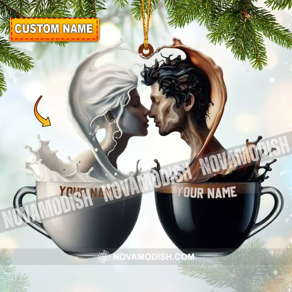 Couple Coffee Christmas Home Decor Ornament Personalized 3.54’’ / 1