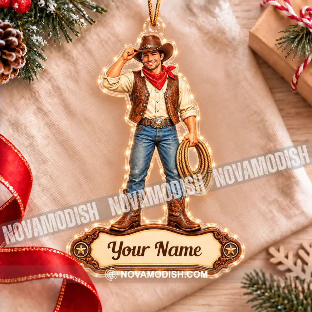 Cowboy Home Decor Christmas Ornament Personalized Ornament - Ornament