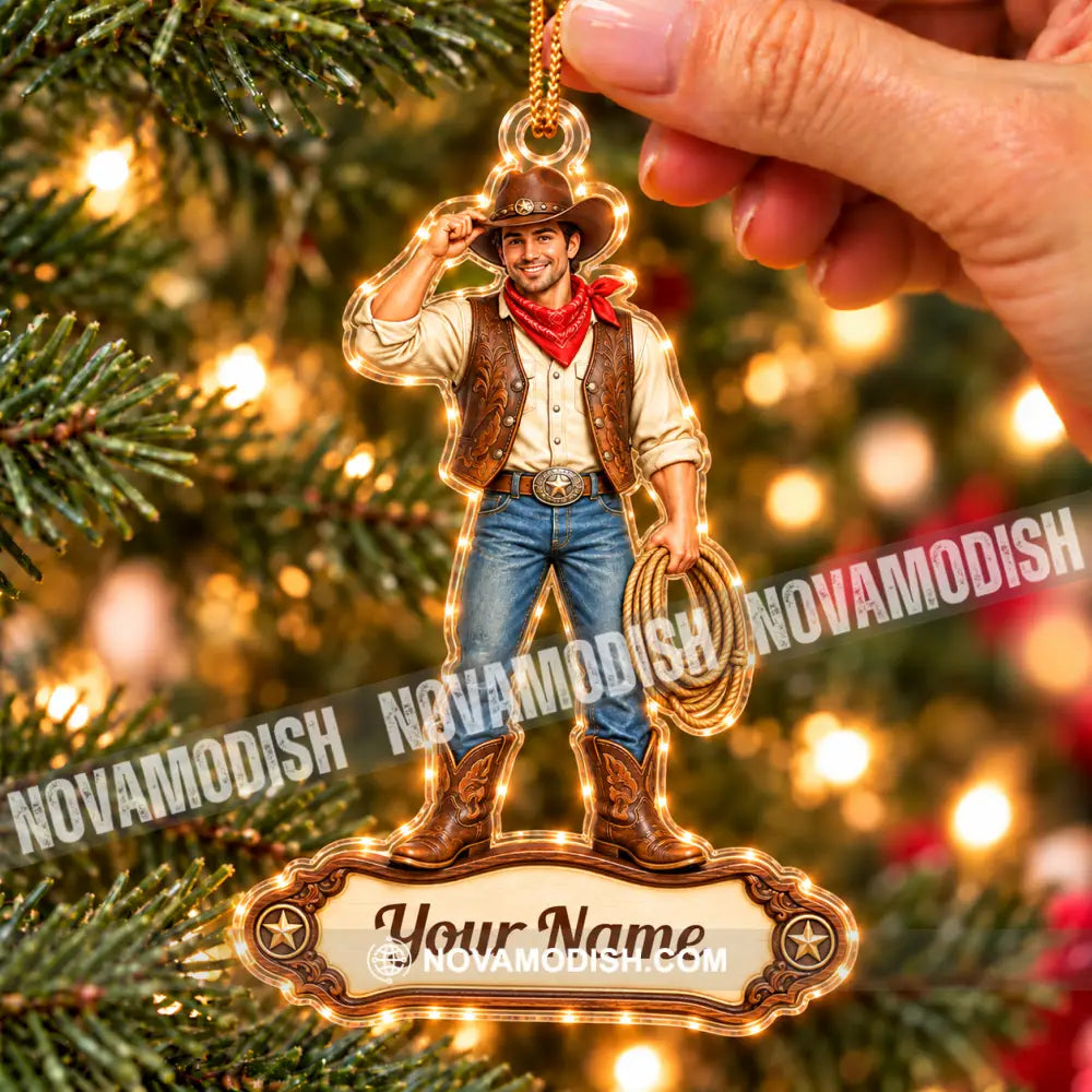 Cowboy Home Decor Christmas Ornament Personalized Ornament - Ornament