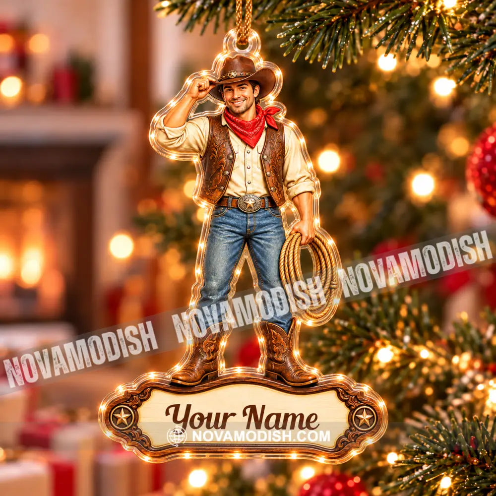 Cowboy Home Decor Christmas Ornament Personalized Ornament - Ornament