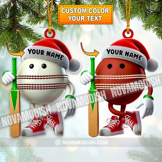 Cricket Ball Christmas Ornament Personalized 3.54’’ / 1