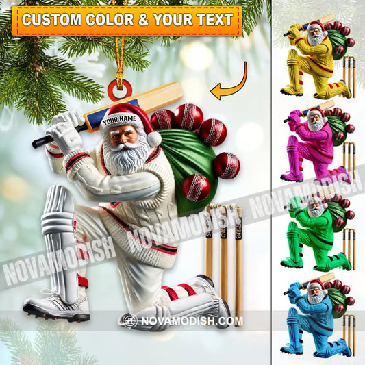 Cricket Bat Lover Christmas Home Decor Ornament Personalized 3.54’’ / 1