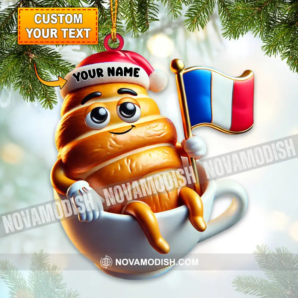 Croissant Christmas Ornament Personalized 3.54’’ / 1