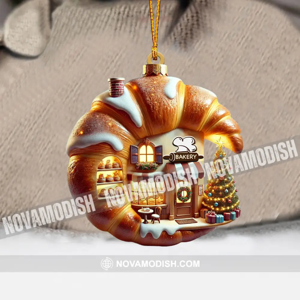 Croissant Shop Home Decor Christmas Ornament Personalized