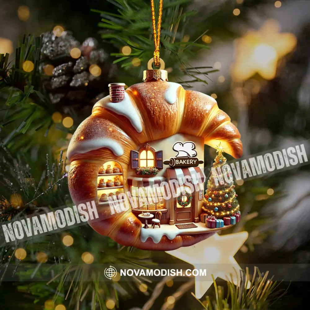 Croissant Shop Home Decor Christmas Ornament Personalized