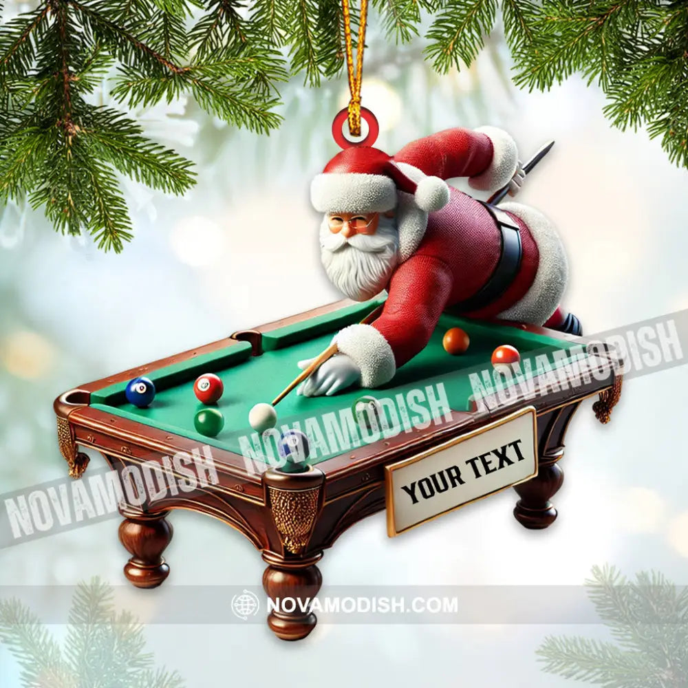 Custom Billiard Santa Ornament Personalized