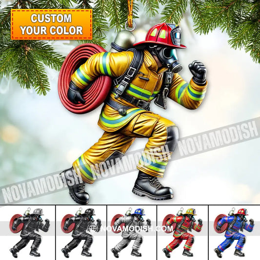 Custom Color Firefighter Ornament Christmas Gift