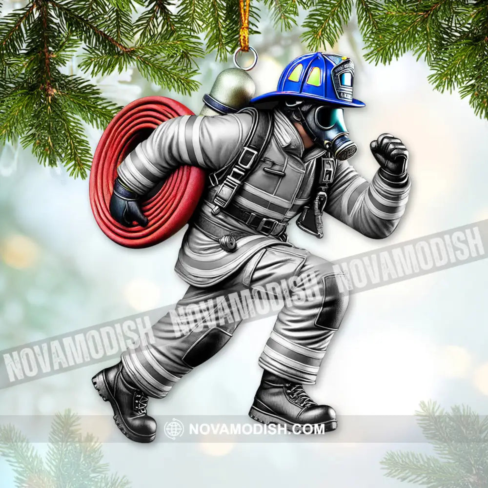 Custom Color Firefighter Ornament Christmas Gift 3.54’’ / 1