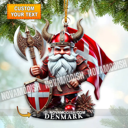 Custom Denmark Santa Ornament Personalized 3.54’’ / 1