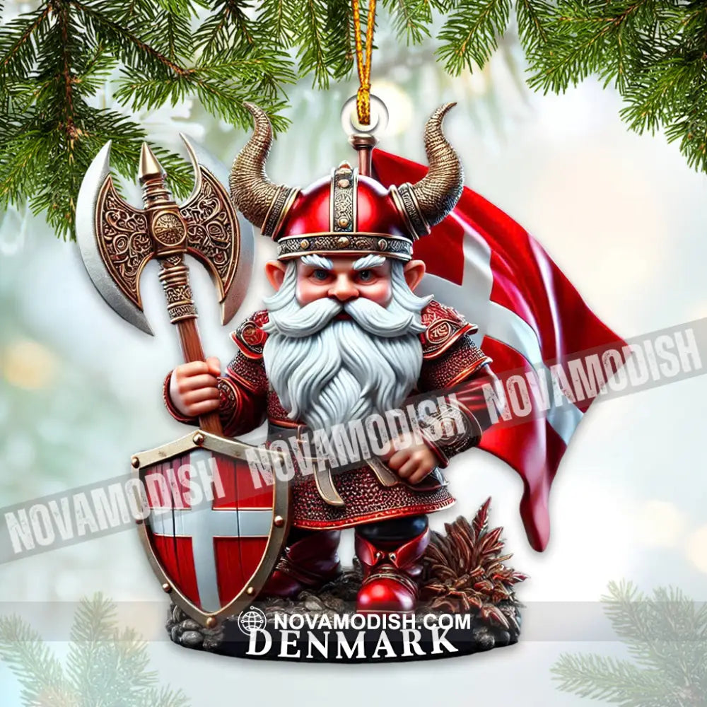 Custom Denmark Santa Ornament Personalized