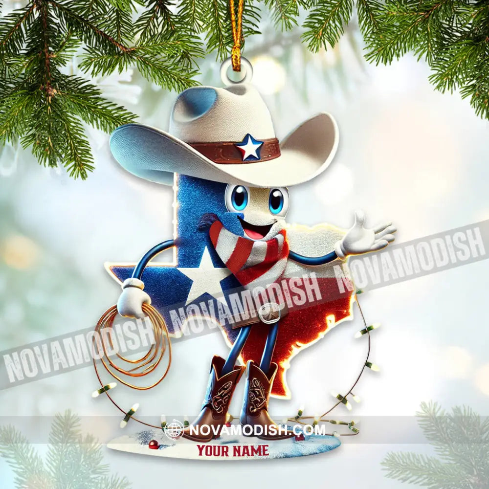 Custom Name American Ornament America Love Christmas Decoration 3.54’’ / 1