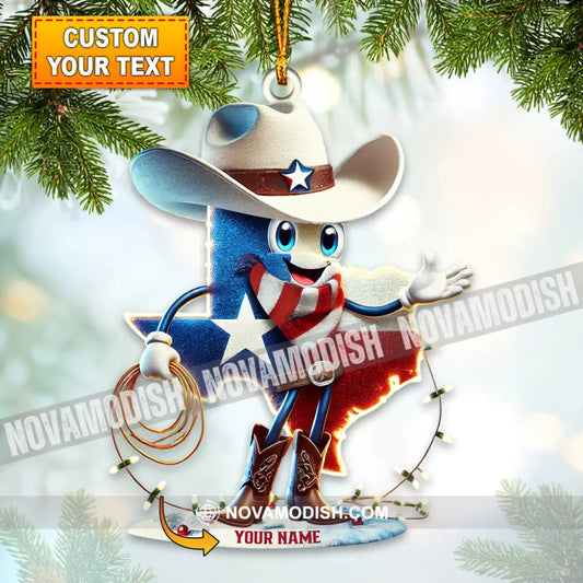 Custom Name American Ornament America Love Christmas Decoration