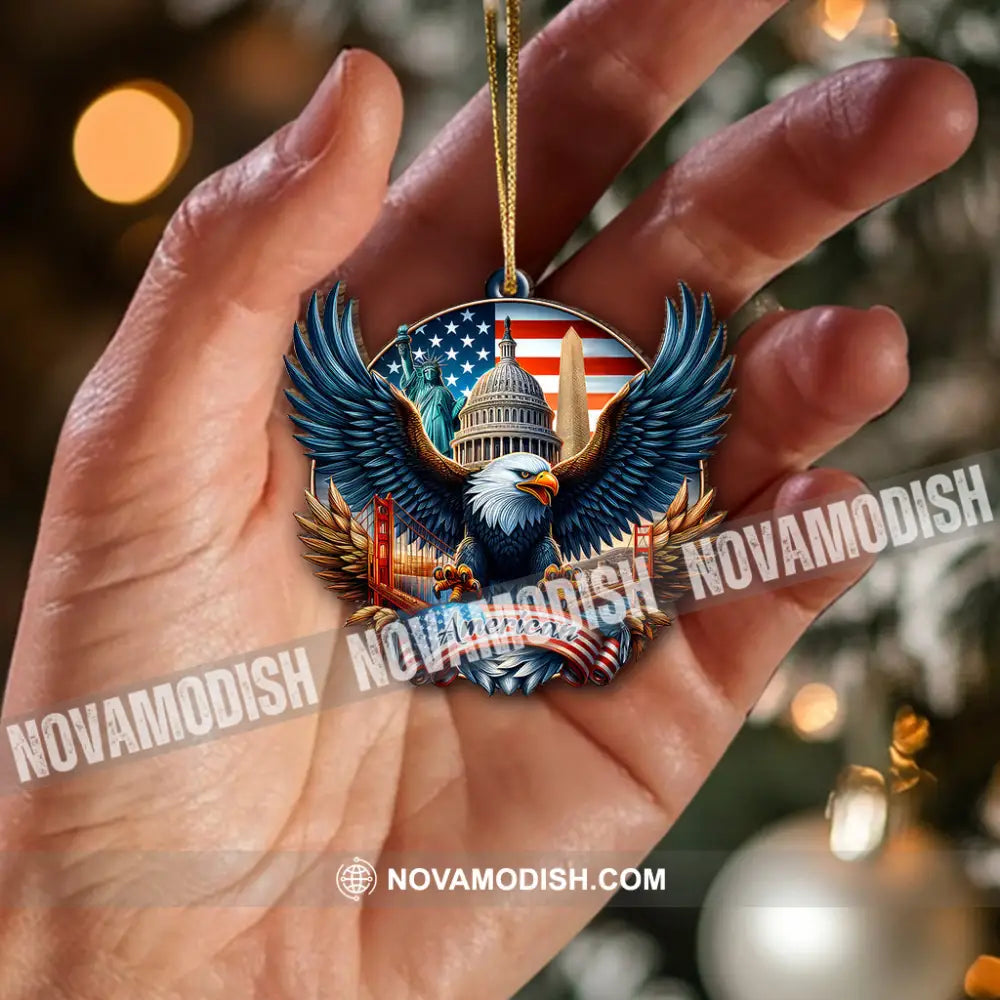 Custom Name American Ornament Christmas Gift For Lover