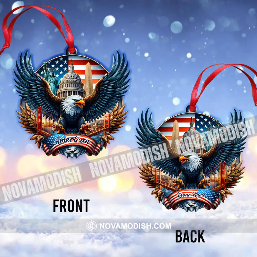 Custom Name American Ornament Christmas Gift For Lover