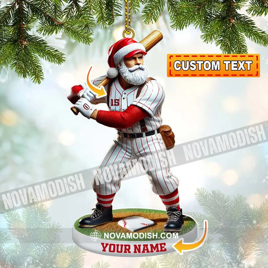 Custom Name And Number Baseball Ornament Christmas Gift