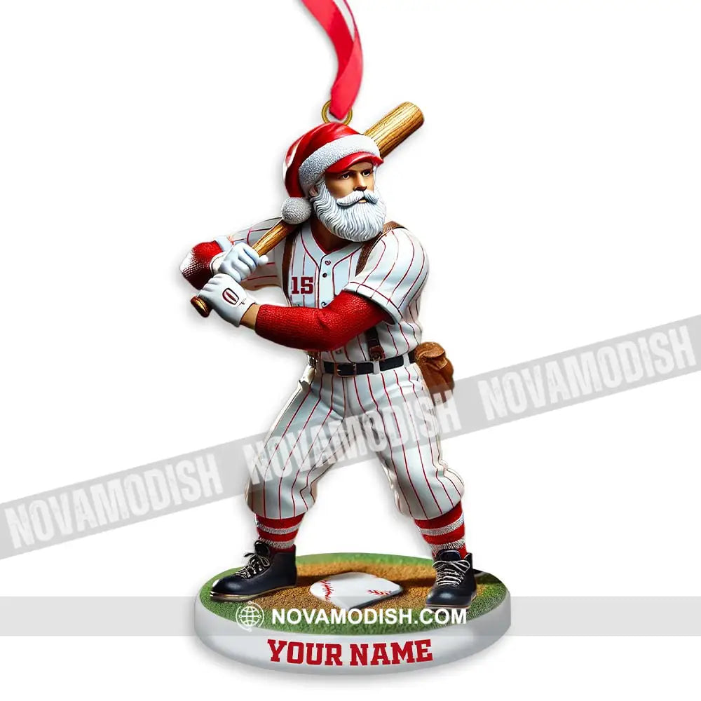 Custom Name And Number Baseball Ornament Christmas Gift 3.54’’ / 1