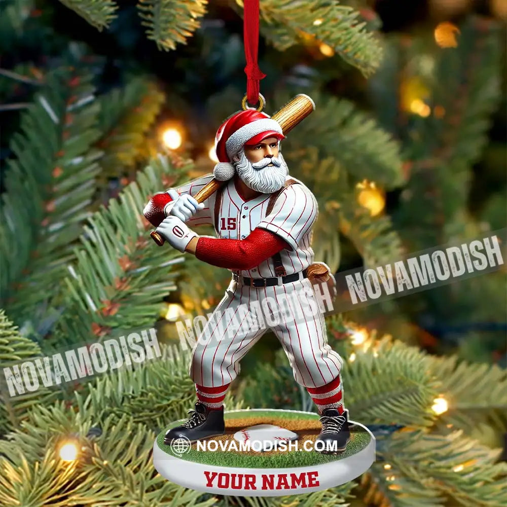 Custom Name And Number Baseball Ornament Christmas Gift