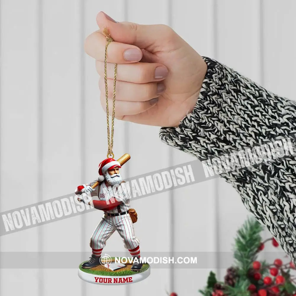 Custom Name And Number Baseball Ornament Christmas Gift