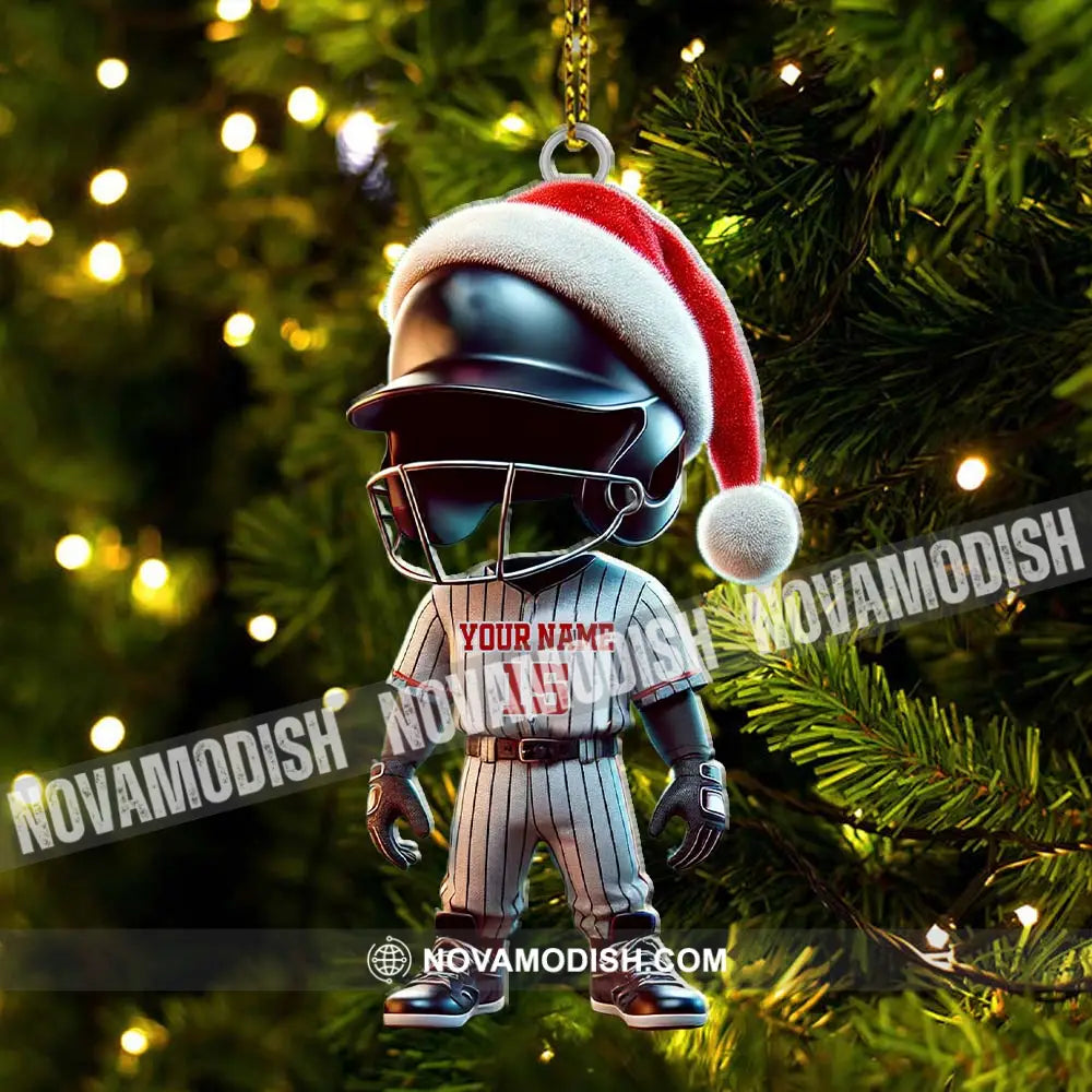 Custom Name And Number Baseball Ornament Lover Christmas Gift