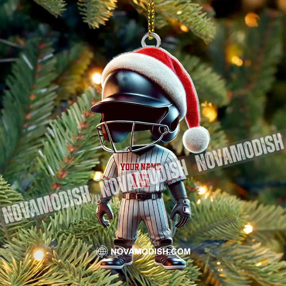 Custom Name And Number Baseball Ornament Lover Christmas Gift