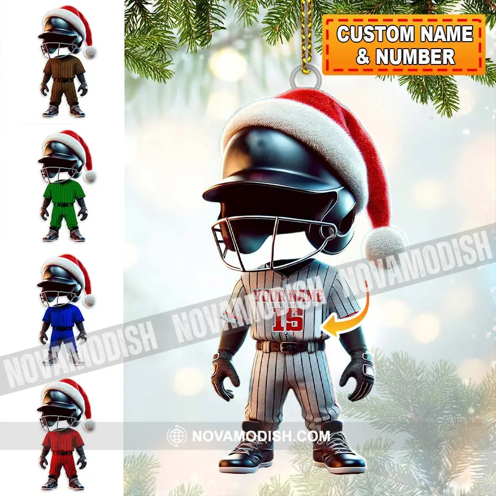 Custom Name And Number Baseball Ornament Lover Christmas Gift