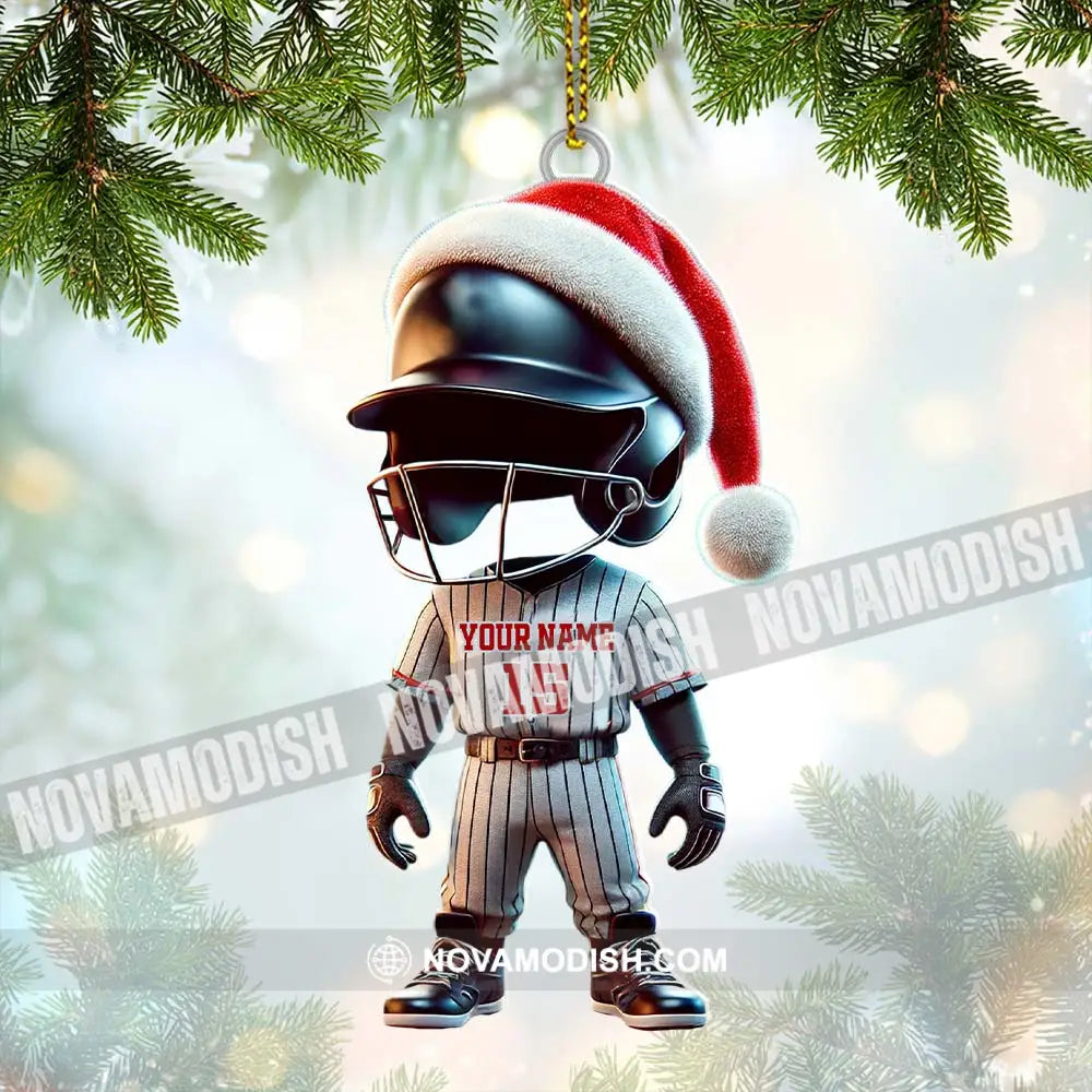 Custom Name And Number Baseball Ornament Lover Christmas Gift