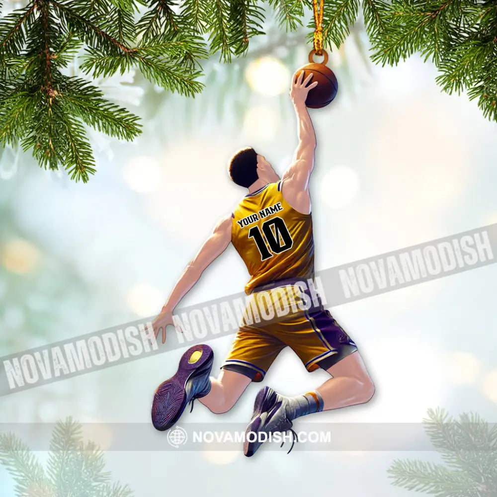 Custom Name And Number Basketball Ornament Christmas Gift 3.54’’ / 1