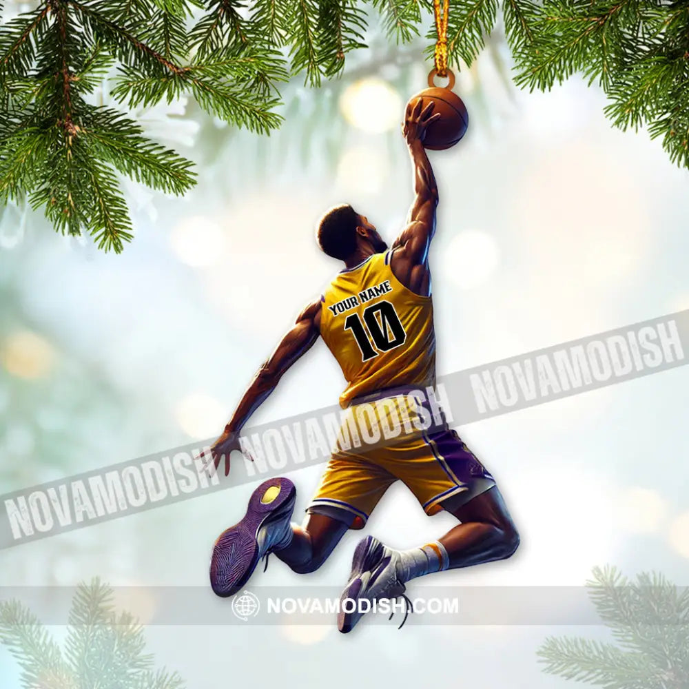 Custom Name And Number Basketball Ornament Christmas Gift