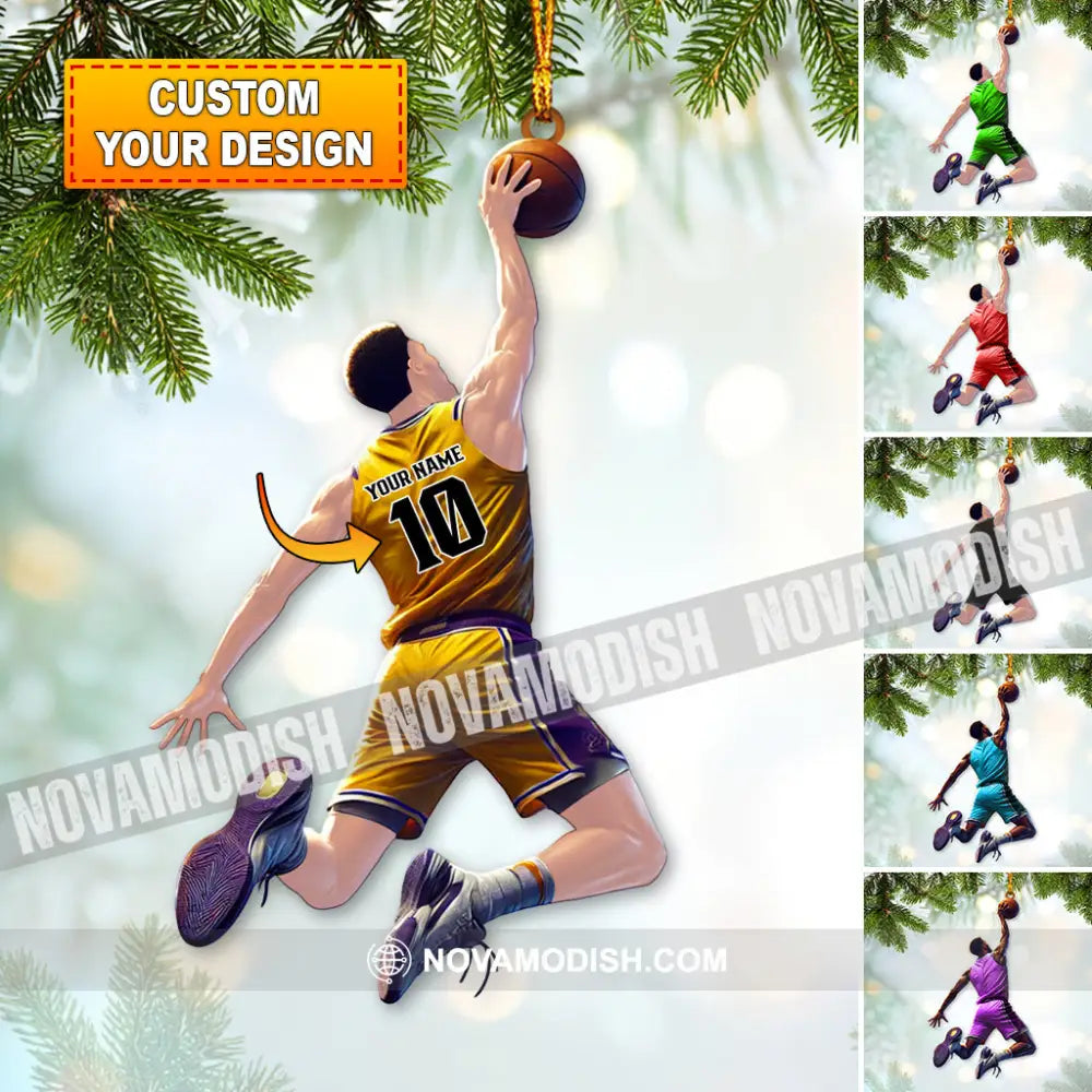 Custom Name And Number Basketball Ornament Christmas Gift