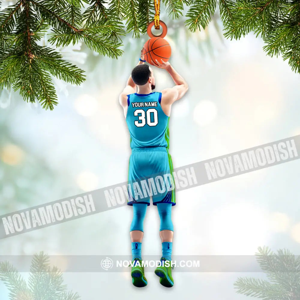 Custom Name And Number Basketball Ornament Christmas Gift Decoration